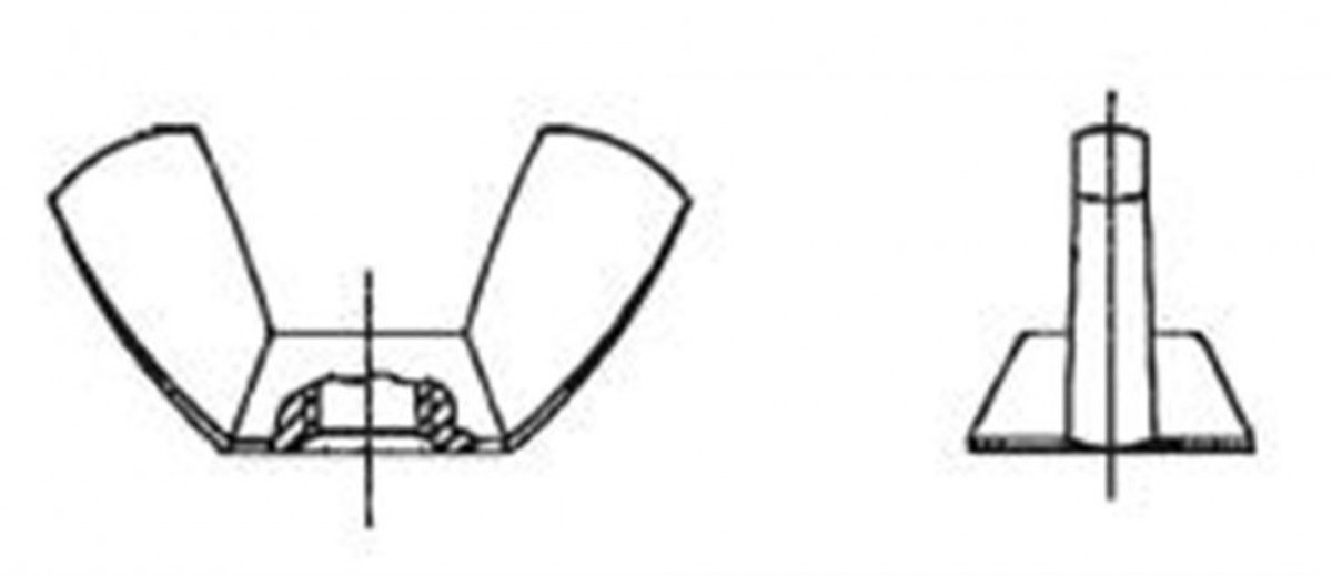 Vleugelmoer Din315 M6 Elvz Amerikaans - 200 stuks