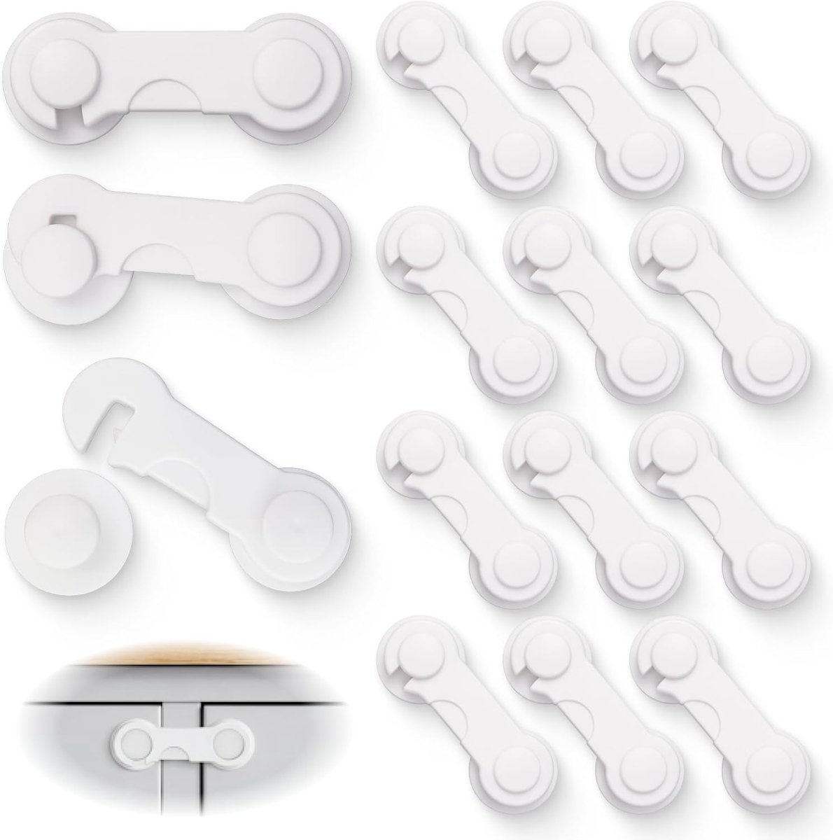 SnelShoppen - 15 Stuks Kindveilige Slot voor Kasten en Lades, Baby Veiligheidsslot, Zelfklevend Zonder Boren, Meubelbeschermer voor Keuken, Lades, Koe