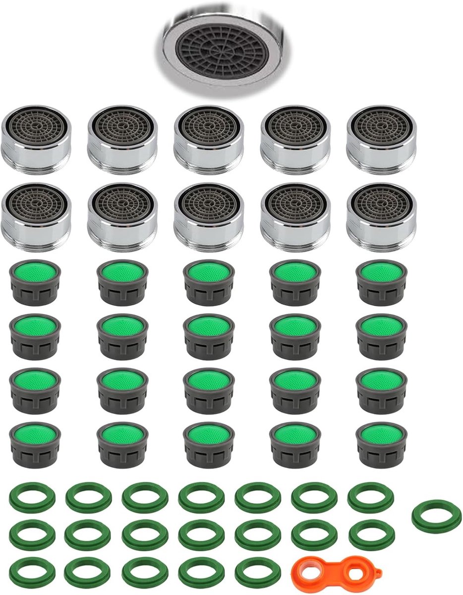 SnelShoppen - Set van 20 Aerators voor M24 Krane met ABS en RVS Filter, Inclusief Sleutel voor Eenvoudige Installatie, Waterbesparend voor Keuken