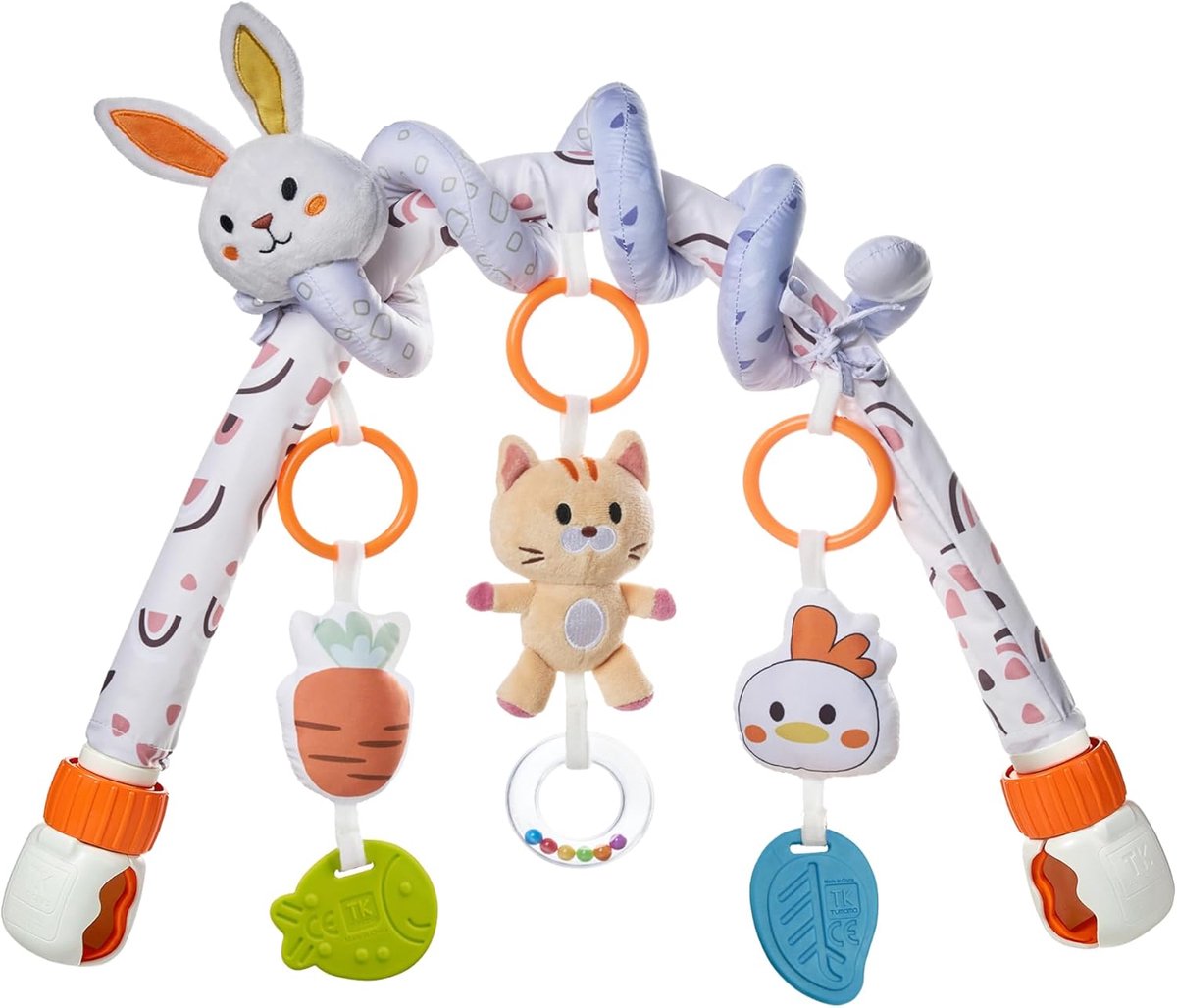 SnelShoppen - Speelboog Baby Activiteitenspeelgoed - Multifunctionele Spiral Toy voor Wieg en Kinderstoel - Schattig Konijn Ontwerp - 0-12 Maanden - K