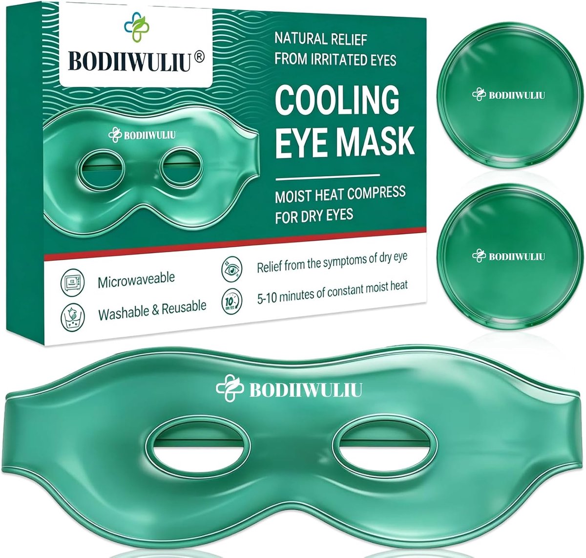 SnelShoppen - Koelend Oogmasker Gel-Oogmasker Herbruikbaar met 2 x Oogkoelpads voor Verkoeling en Ontspanning, Kalmeren van Gezwellene Vermoeide Ogen