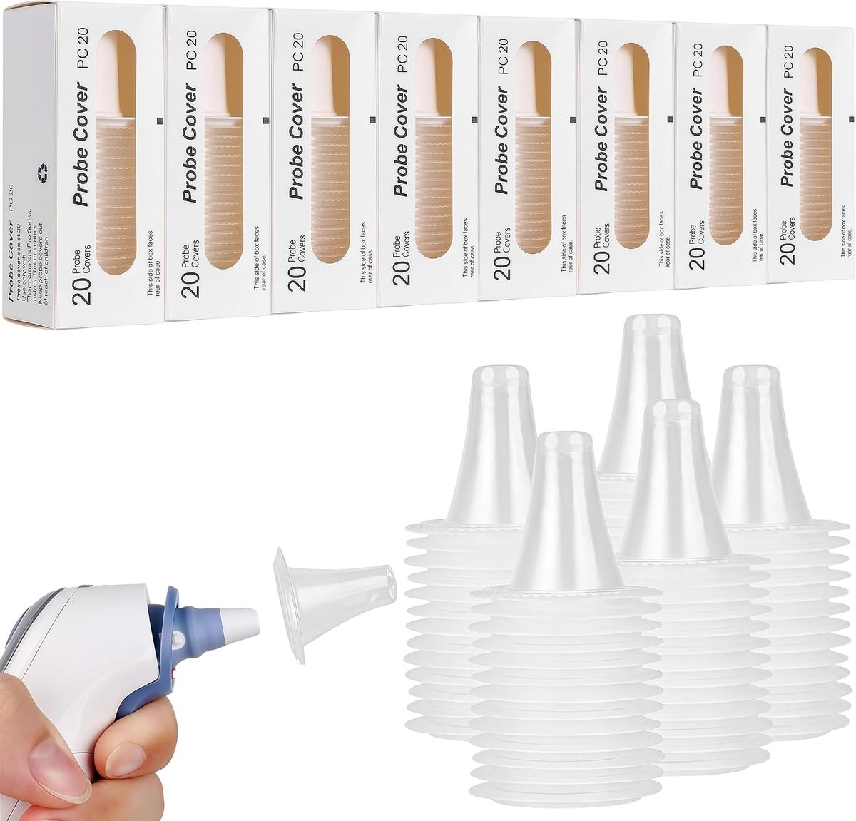 SnelShoppen - 160 Stuks Bruine Oorthermometer Beschermhoezen - Wegwerp ThermoScan Vervangende Hoezen - Hygiënisch en Praktisch voor Kinderen en Volwas
