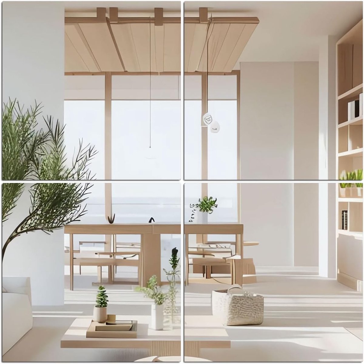 Set van 4 Zelfklevende Glazen Spiegels 20 x 20 cm voor Wanddecoratie, Badkamer, Woonkamer en Slaapkamer
