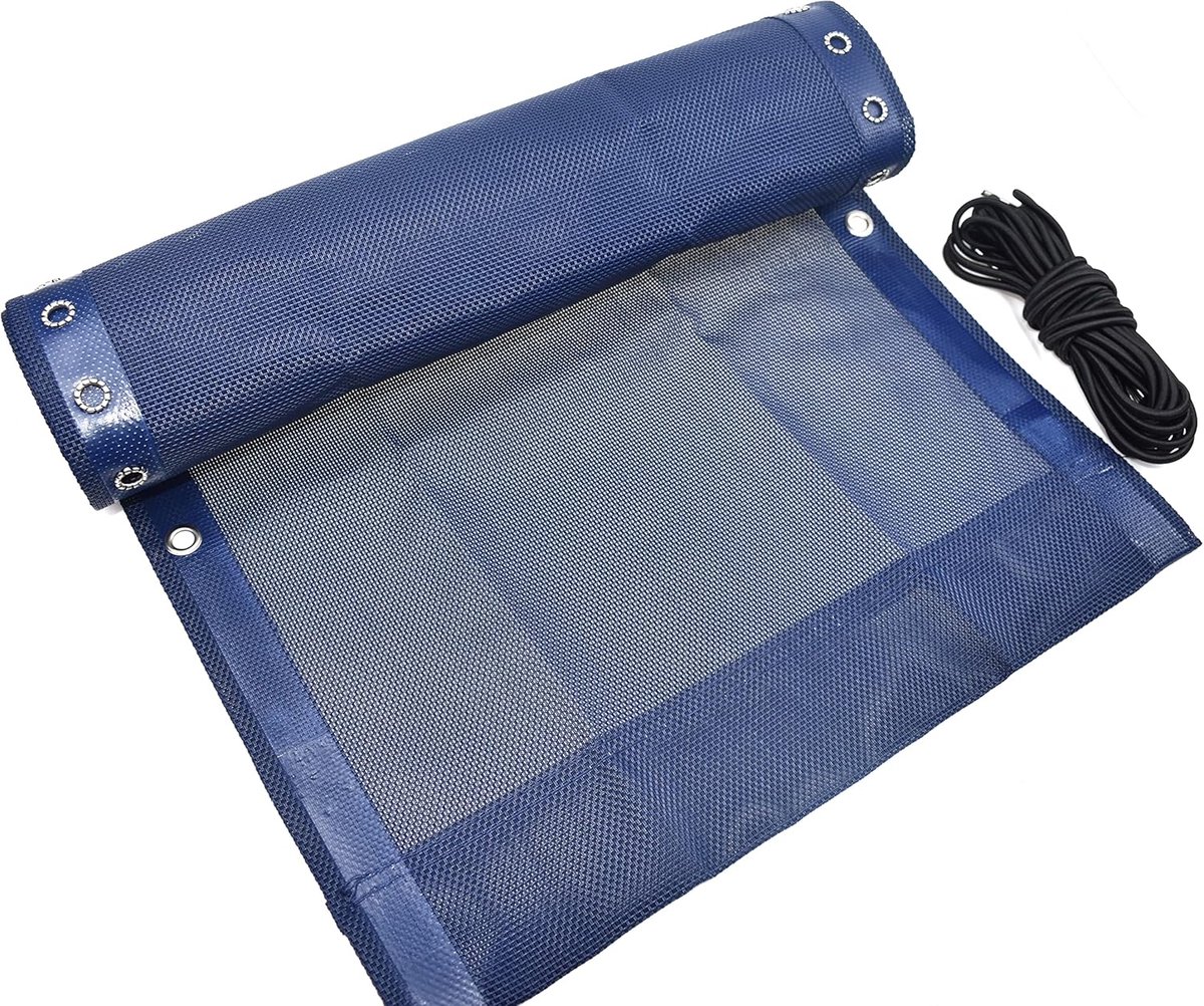 SnelShoppen - Bouncer Vervangende Stof met 4 Vervangingskoorden, Recliner Vervangingset, Blauw, 160 x 43 cm, UV-bestendig, Duurzaam, Perfect voor Tuin