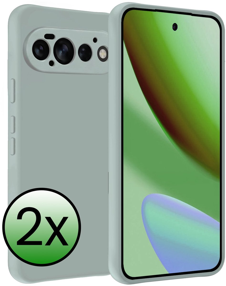 Hoesje 2 Stuks - Geschikt voor Google Pixel 11 Pro - Sterk & Shockproof - Case Siliconen - Back Cover - Telefoon Hoes - Lichtblauw