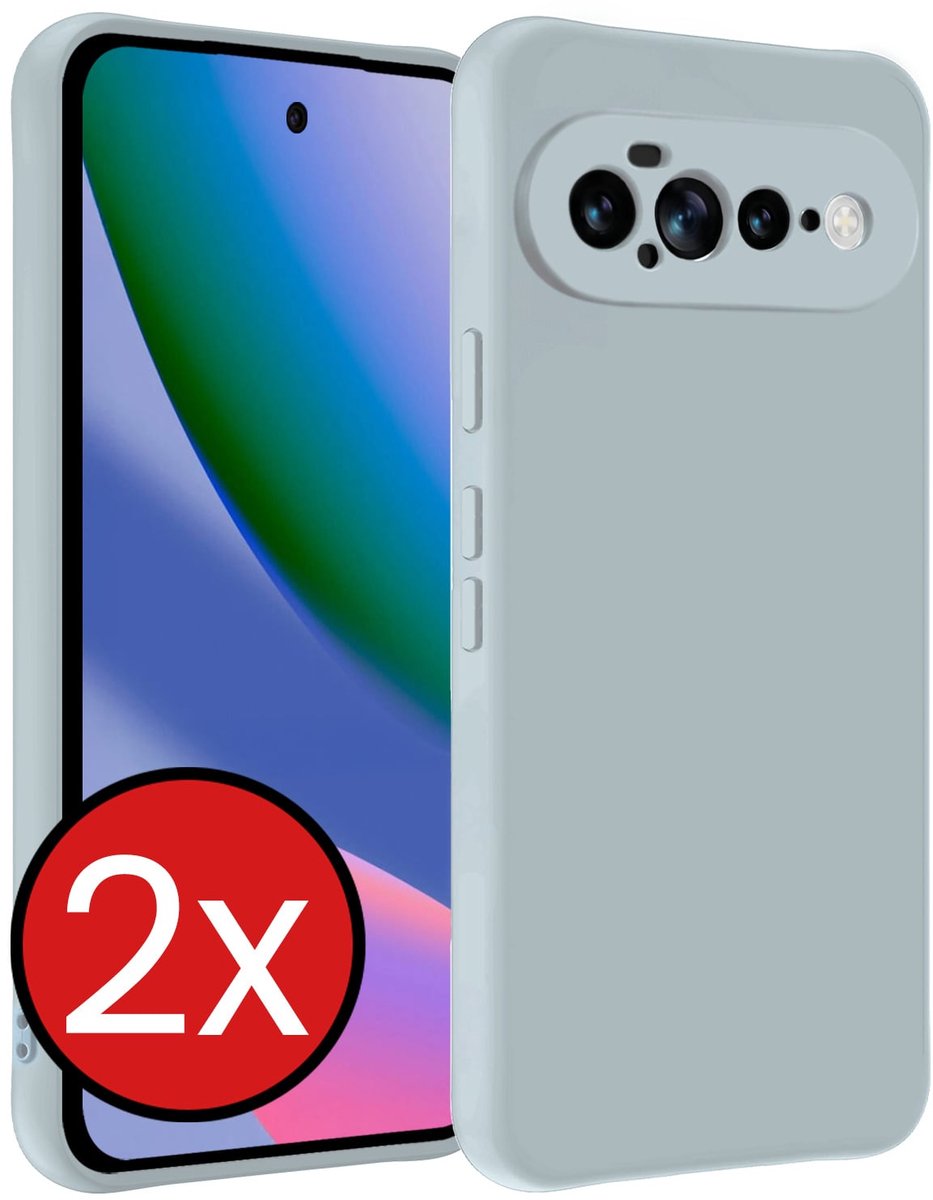 Hoesje - 2 Stuks - Geschikt voor Google Pixel 11 Pro XL - Sterk & Shockproof - Telefoonhoes - Back Cover - Case Siliconen - Telefoon Hoes - Lichtblauw