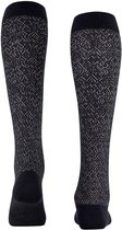 FALKE Snow Glitter lang gedessineerd wol kniekousen dames blauw - maat 39-42
