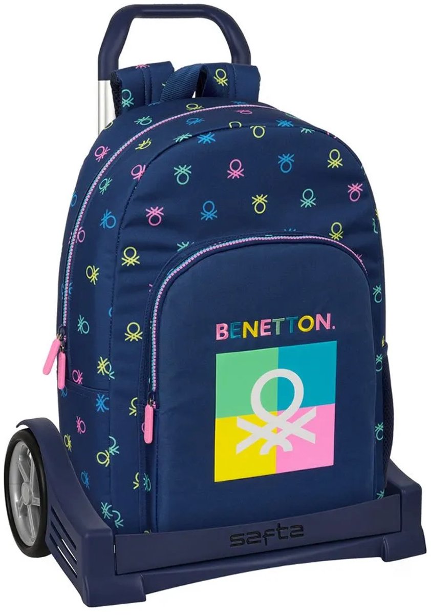 Schoolrugzak met Wielen Benetton Cool Marineblauw 30 x 46 x 14 cm