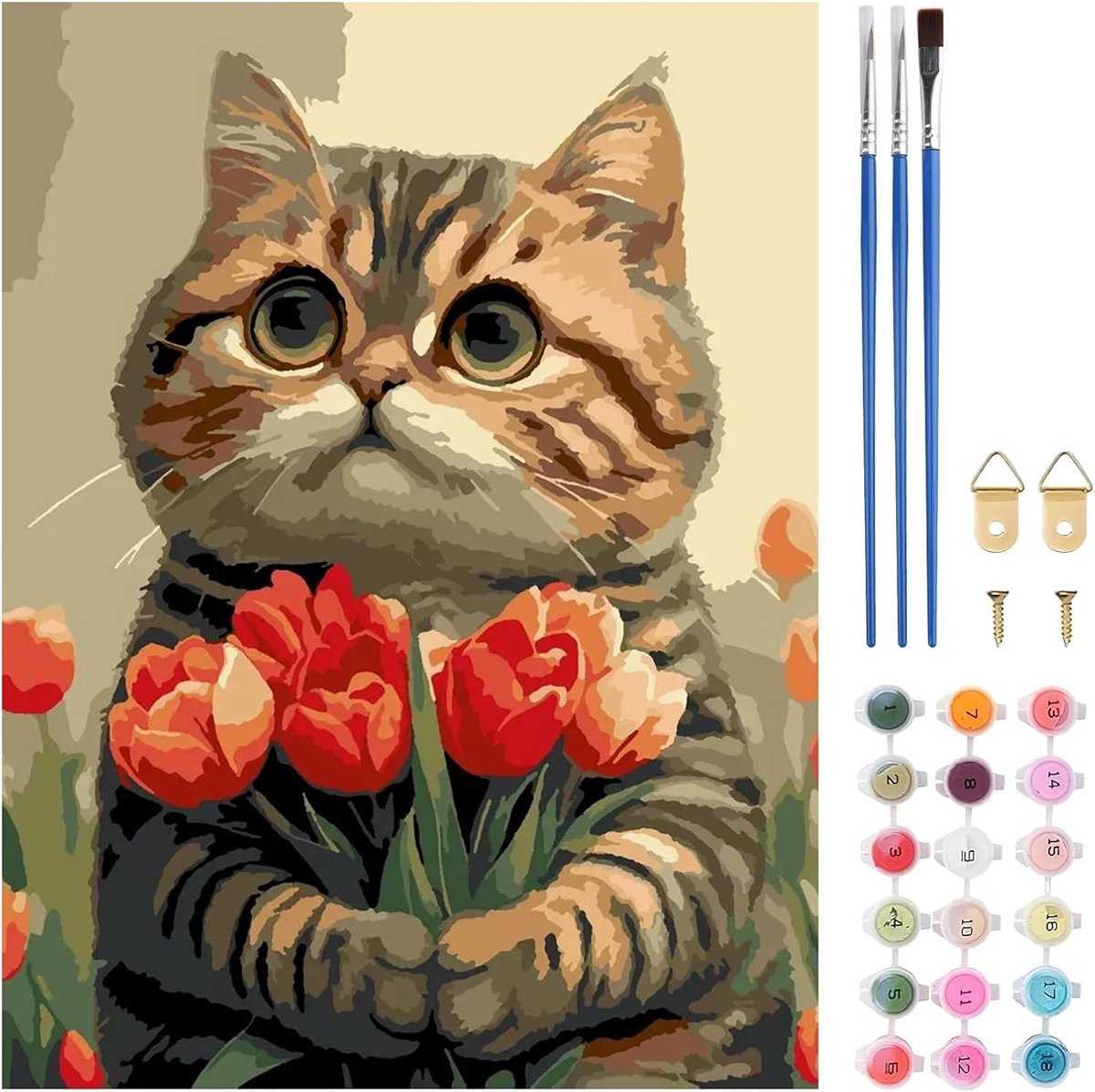 Schilderen op Nummer Kit - Canvas - Inclusief Acrylverf en Penseelset - Voor Volwassenen