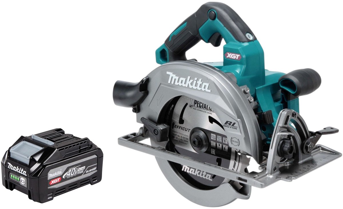 Makita HS 003 GU1 accu-handcirkelzaag 40 V max. 190 mm borstelloos + 1x accu 4,0 Ah - zonder oplader