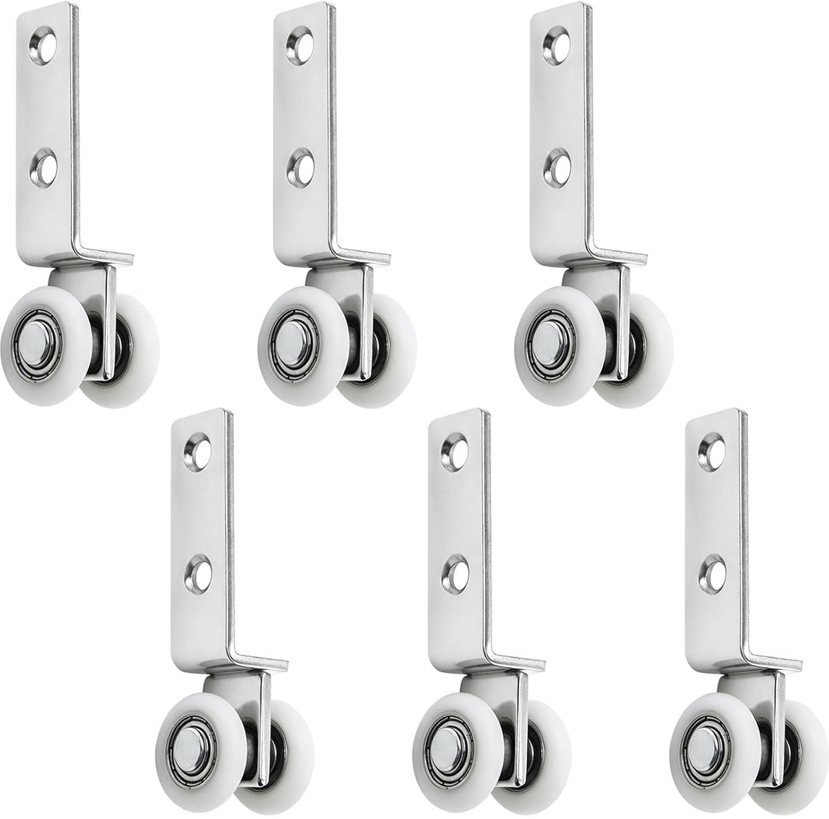 Zes Stuks Roller voor Schuifdeuren, 20mm Geluidsarme Wielen voor Gordijnen en Meubels, Ideaal voor Kastdeuren en Schuifdeursystemen
