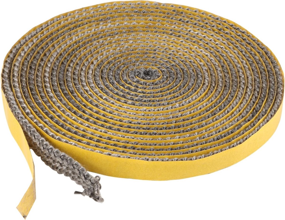 Zelfklevende afdichtband voor haard, 3 mm x 10 mm x 4 m, voor kachelpijp, haarddeur en schoorsteenafdichting