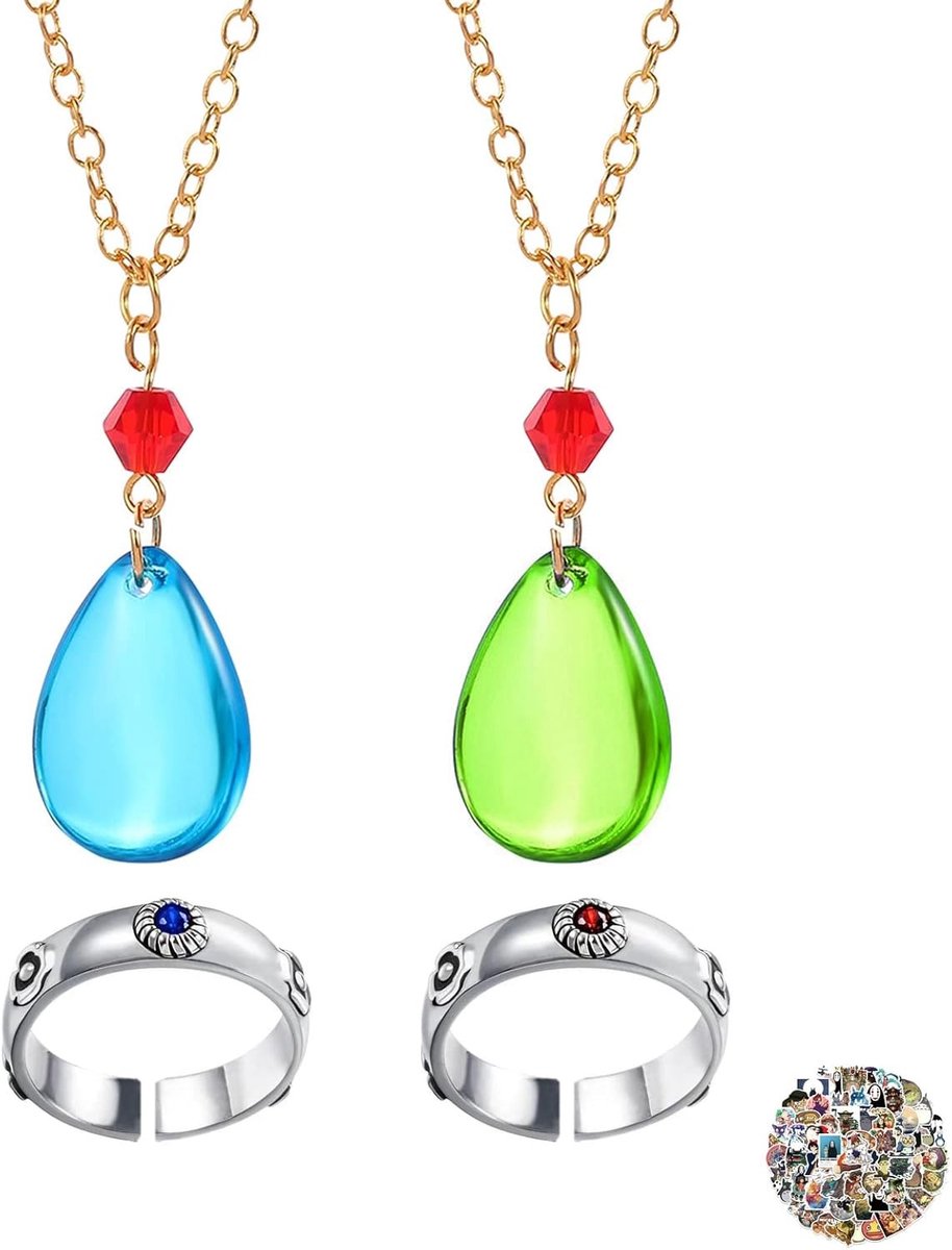 24-delige elegante druppelvormige kettingset met Howl's Moving Castle-thema en anime stickers voor fans