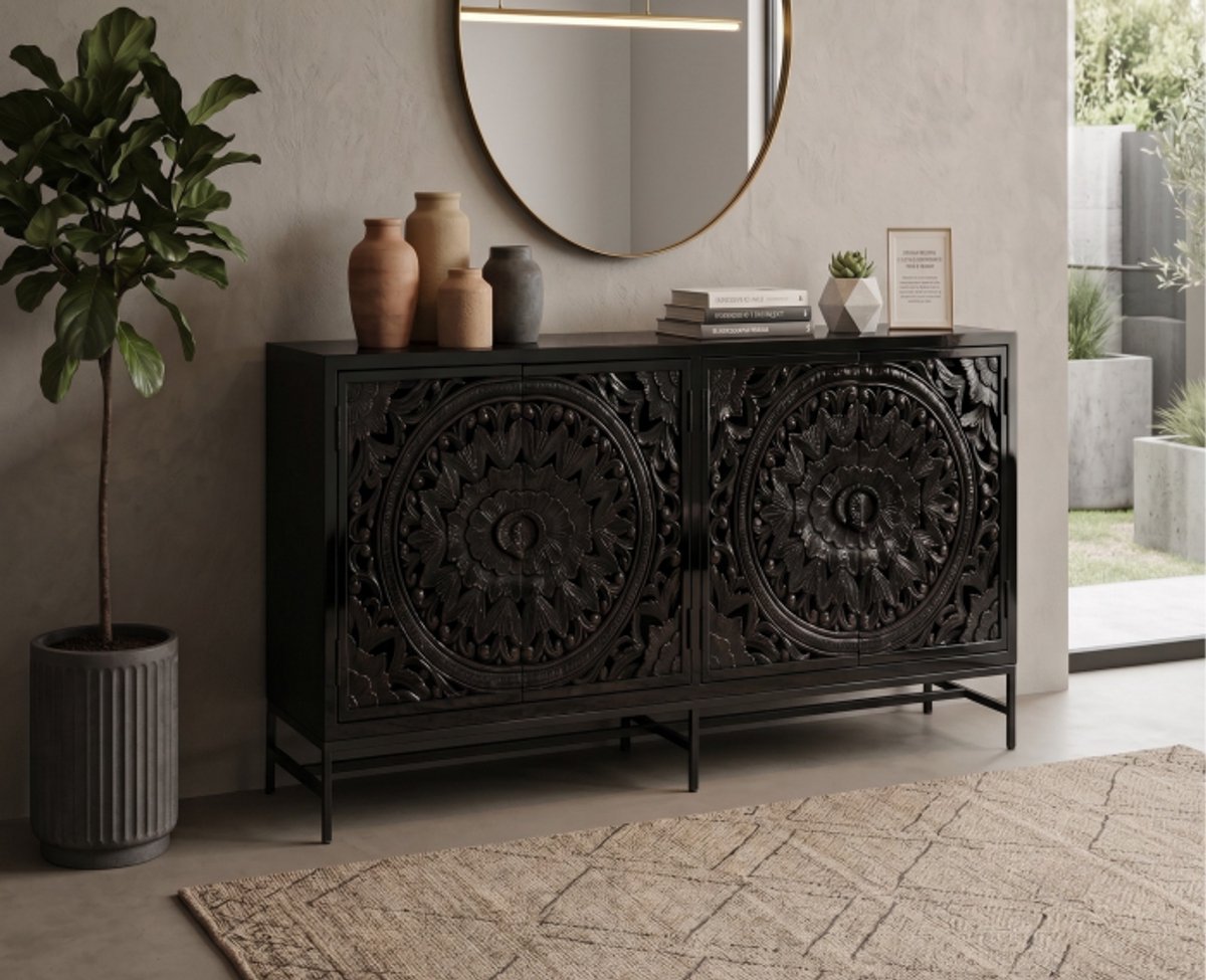 Tower Living Dressoir Casina 200x45x90 cm - Zwart
