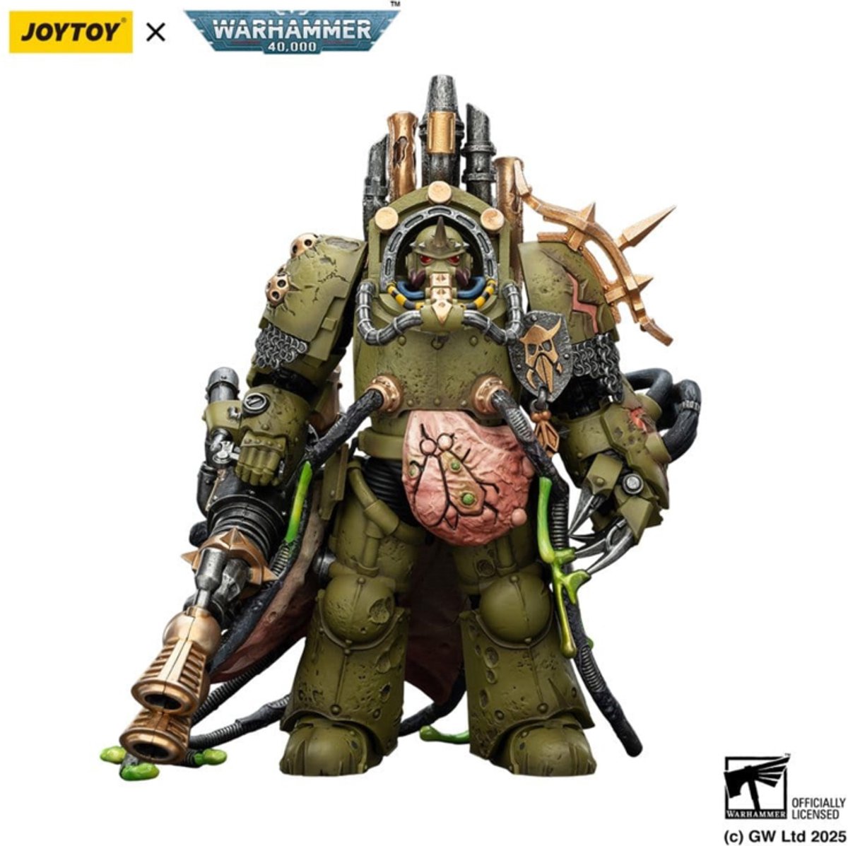 Joy Toy (CN) Warhammer 40,000 Action Figure Death Guard Lord of Virulence met Power Fist and Twin Plague Spewer 14 cm Action Figuur
