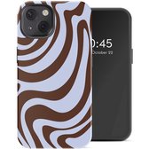 Selencia Hoesje - Geschikt voor Apple iPhone 13 - Backcover - Dream Swirl Chocolate