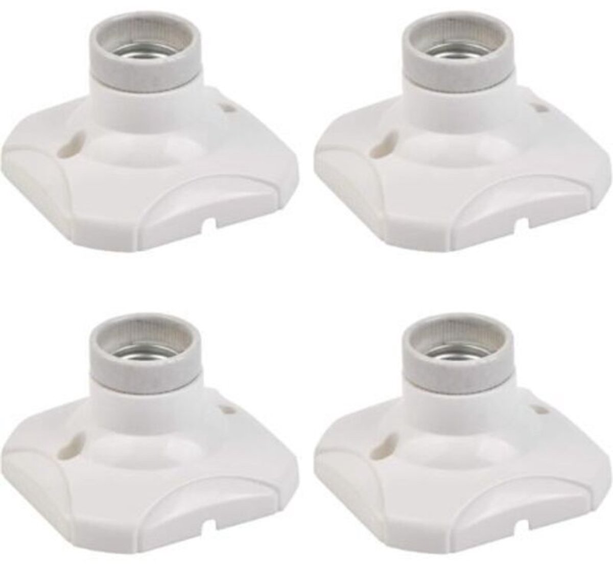 lamp-PCS E27 LED-lampfitting, E27 lamphouder, E27 wandfitting, E27 voet geschikt voor beugel, geschikt voor gangen, trappen, slaapkamers, keukens (AC 220-250V, wit)