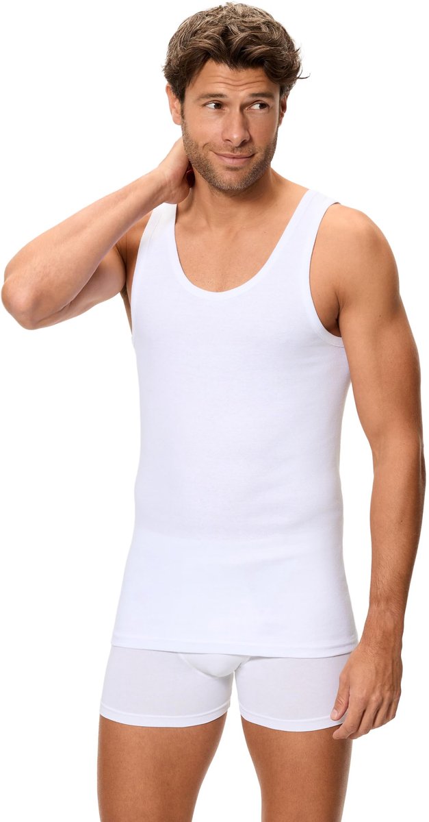 Abanderado 1 x tanktop voor heren van 100% katoen, Wit, S - ShopVlot