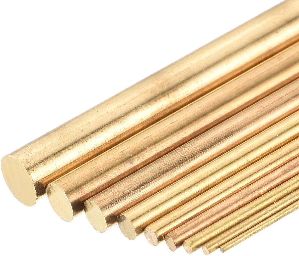 DMiotech 42 Pieces Brass Rods from 1 to 8 mm Assortment Set, Round Bars Made of Solid Brass for DIY Welding Rod Brass - ShopVlot