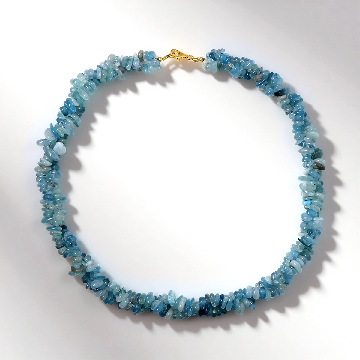 Cavill - Zilveren Halsketting met Braziliaanse Aquamarijn - 925 Sterling Zilver Verguld - 290,538 Ct Blauwe Edelstenen - Elegante Handgemaakte Ketting