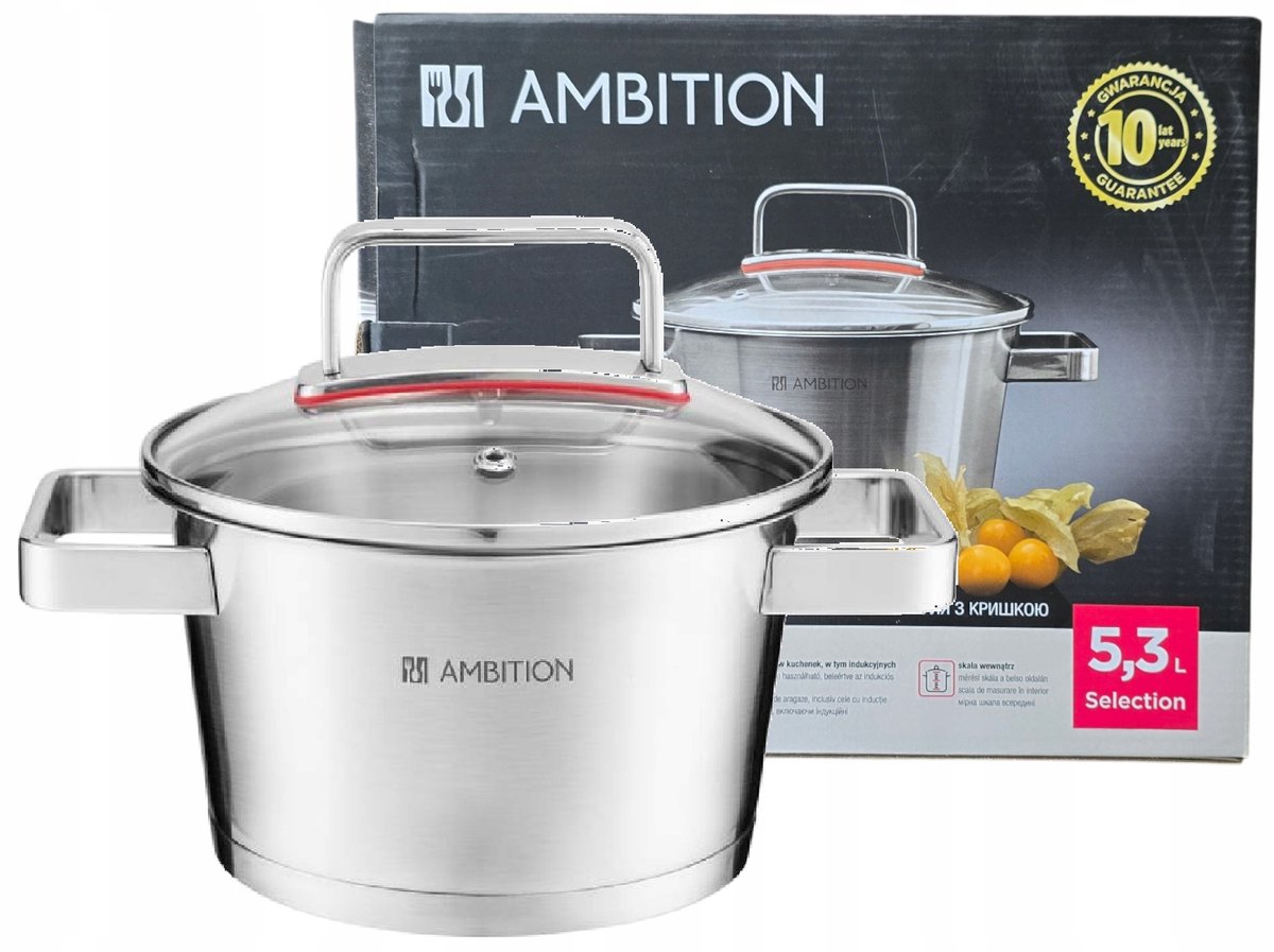 Ambition Selection Kookpan met Deksel - 24cm / 5.3L - Inductie
