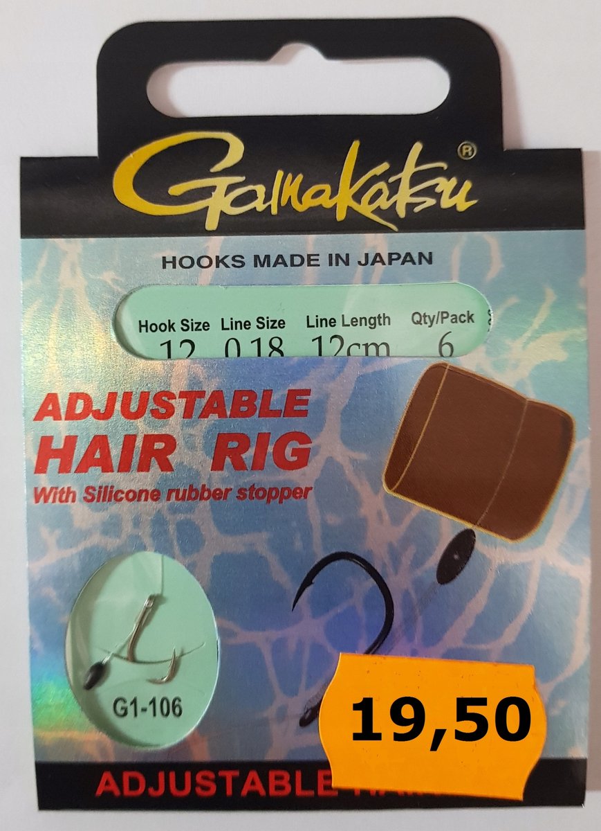 Gamakatsu BKS-G1-106 Haken met Verstelbaar Haar - Maat 12, 0.18mm