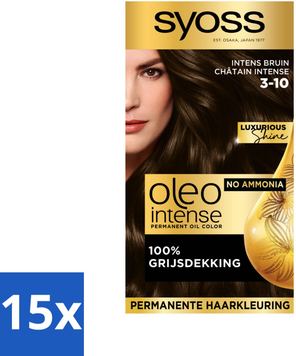 Syoss Oleo Intense - Haarverf - 3-10 - Intens Bruin - 115ml x 15