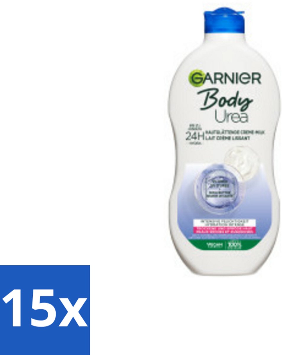 15 x Garnier - Body - Bodylotion - Urea - Gladmakend - Karitéboter - 400 ml - Bodylotion - Droge Huid - Hydratatie - Urea - Karitéboter