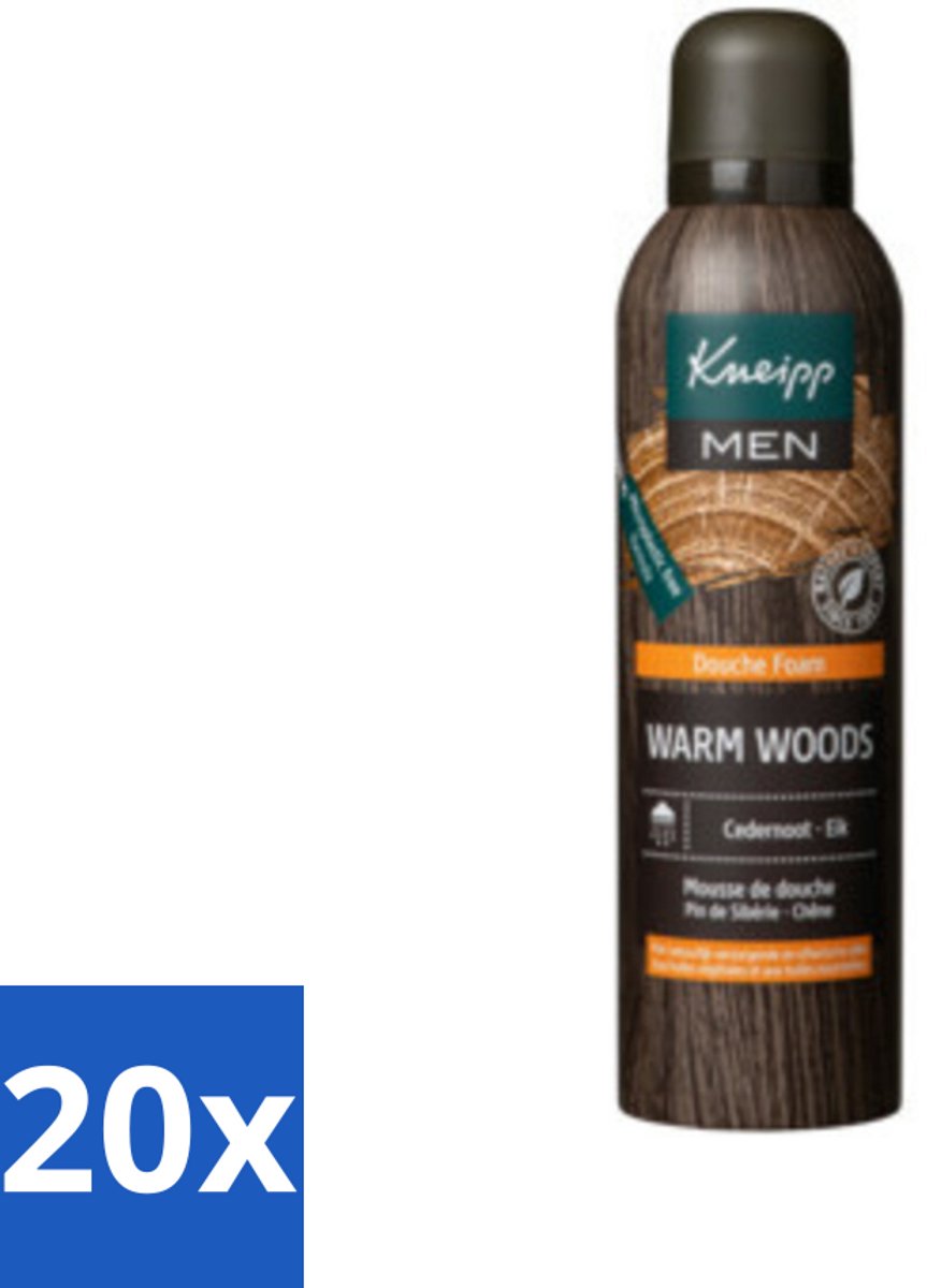 20 x Kneipp - Douche schuim - Men - Warm Woods - Warme houtgeur - 200 ml - Voordeelverpakking - 20 stuks