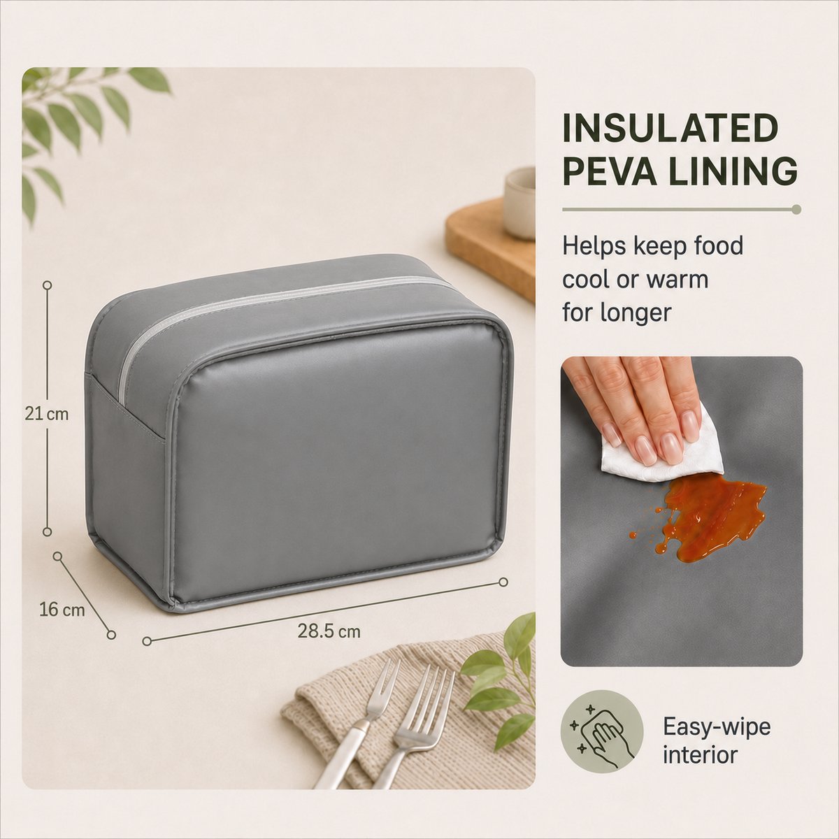 Rainbecom Koeltas Dames 9,5L - Geïsoleerde Lunchtas en Lunch Bag van Corduroy - Thermotas met Schouderband en Opbergvakken - Koeltassen Voor Werk, School en Picknick - Beige Panter — cadeau in Cadeau-ideeën - foto 5