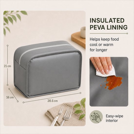Rainbecom Koeltas Dames 9,5L - Geïsoleerde Lunchtas en Lunch Bag van Corduroy - Thermotas met Schouderband en Opbergvakken - Koeltassen Voor Werk, School en Picknick - Beige Panter van Rainbecom — afbeelding 5