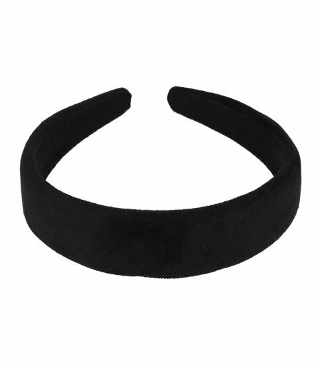 Haarsoires Haarband Diadeem 3cm – Zacht Gevuld – Velvet Stof – Zwart - Comfortabel voor Dames & Meisjes - Universele Maat