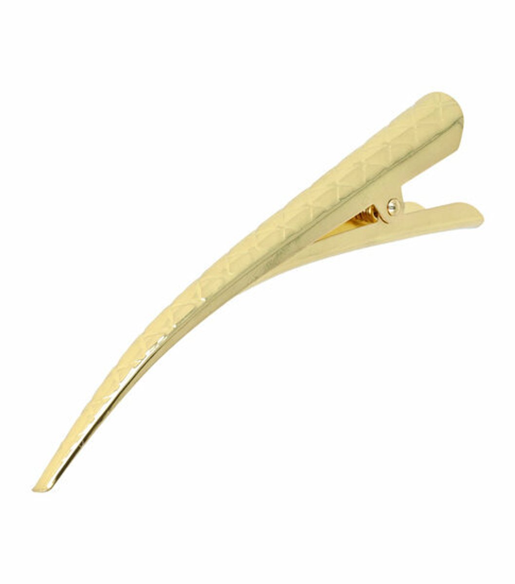 Haarsoires Haarspeld Duckklem 13cm – Basic – Ruitpatroon – Metaal – Goud - Sterke Haarclip voor Styling & Dagelijks Gebruik - Hair Clip - Decoratieve Haaraccessoire