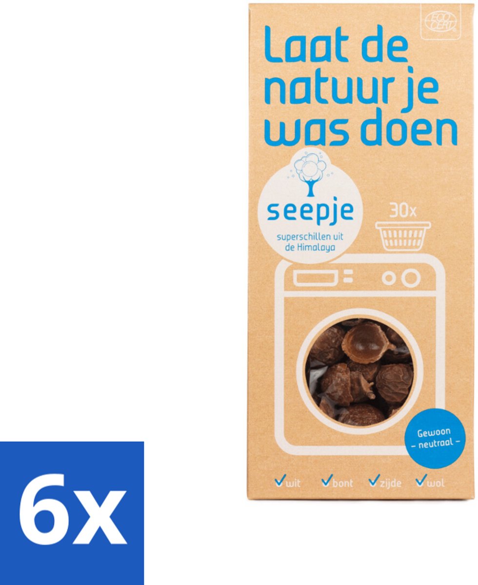 Seepje - Wasmiddel - Milieuvriendelijk & Zeer Zacht - 'Gewoon neutraal' - 150 gr - Voordeelverpakking - 6 stuks