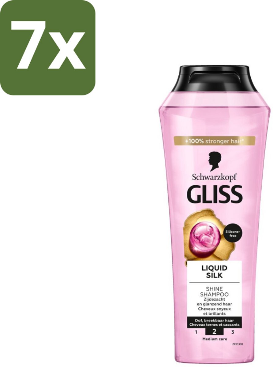 Gliss - Shampoo - Liquid Silk - Voor Glanzend en Zijdezacht Haar - 250 ml - Bulkverpakking - 7 stuks