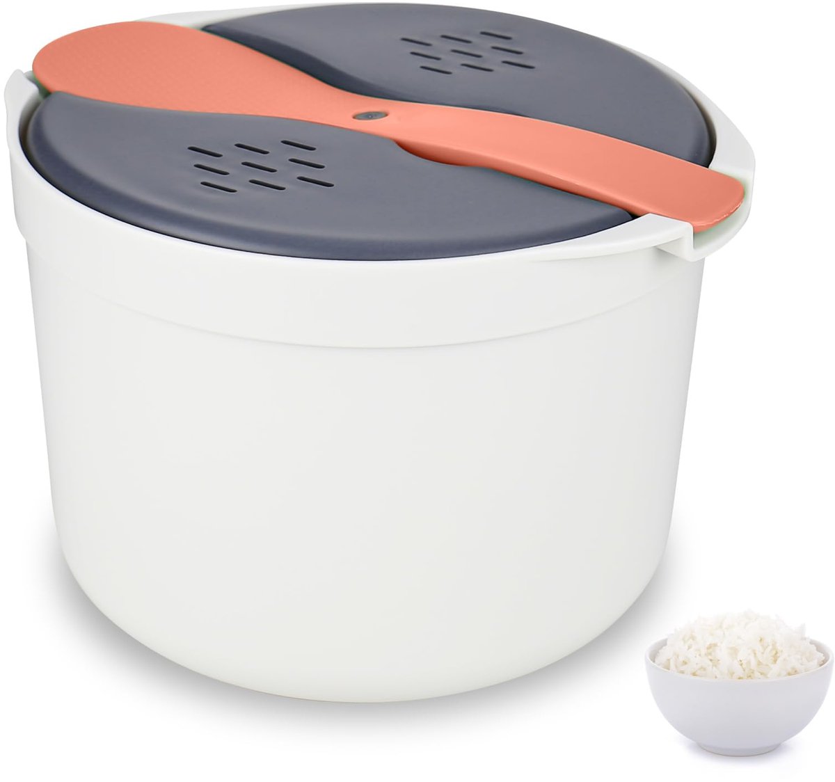 Magnetron rijstkoker 2L - stoompot voor rijst en pasta - hoge temperatuur bestendig - eenvoudig stomen - ShopVlot