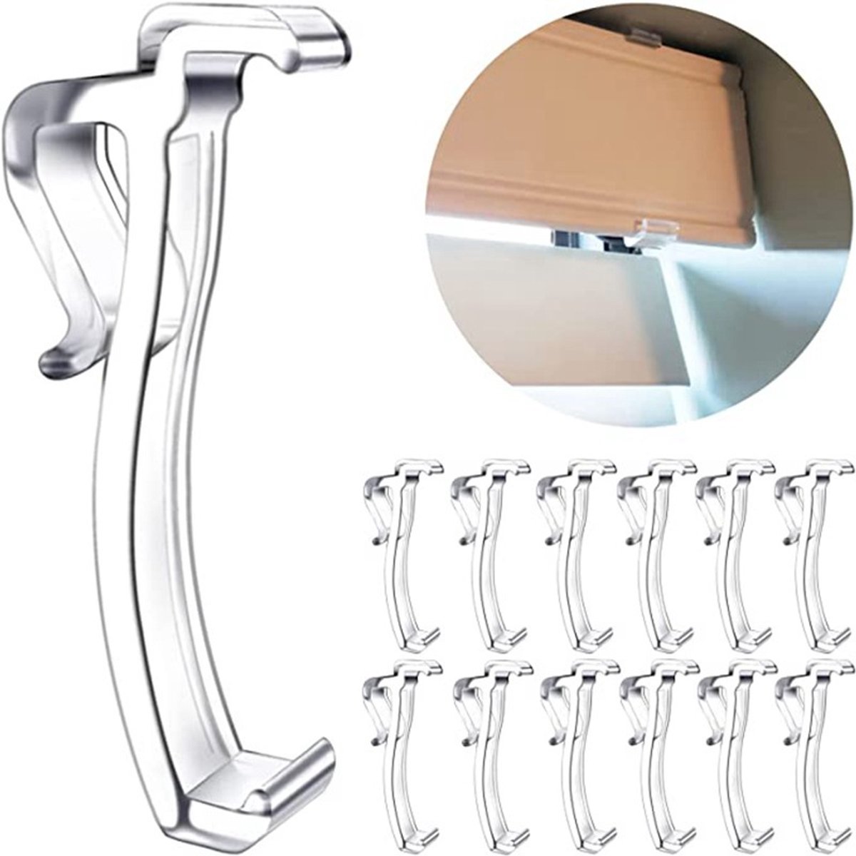 Claoner Verpakking van 12 jaloezieclips - 2 -5 inch horizontale jaloezieclips - transparant