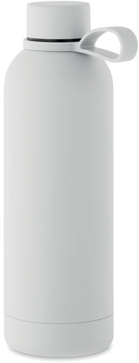 Dubbelwandige vacuüm isolerende fles van gerecycled roestvrij staal 500 ml Wit