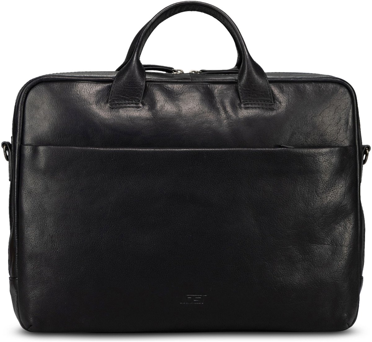 JOST Leren business tas laptoptas met laptopvak Glasgow Business Bag 2C Black zwart