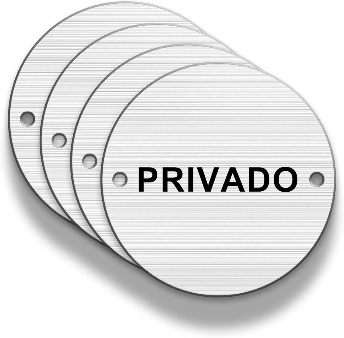 Door Signs, Pack of 4, Diameter 85 mm, Brushed Aluminium, Waterproof, for Indoor and Outdoor Use Aluminium Panels with - ShopVlot