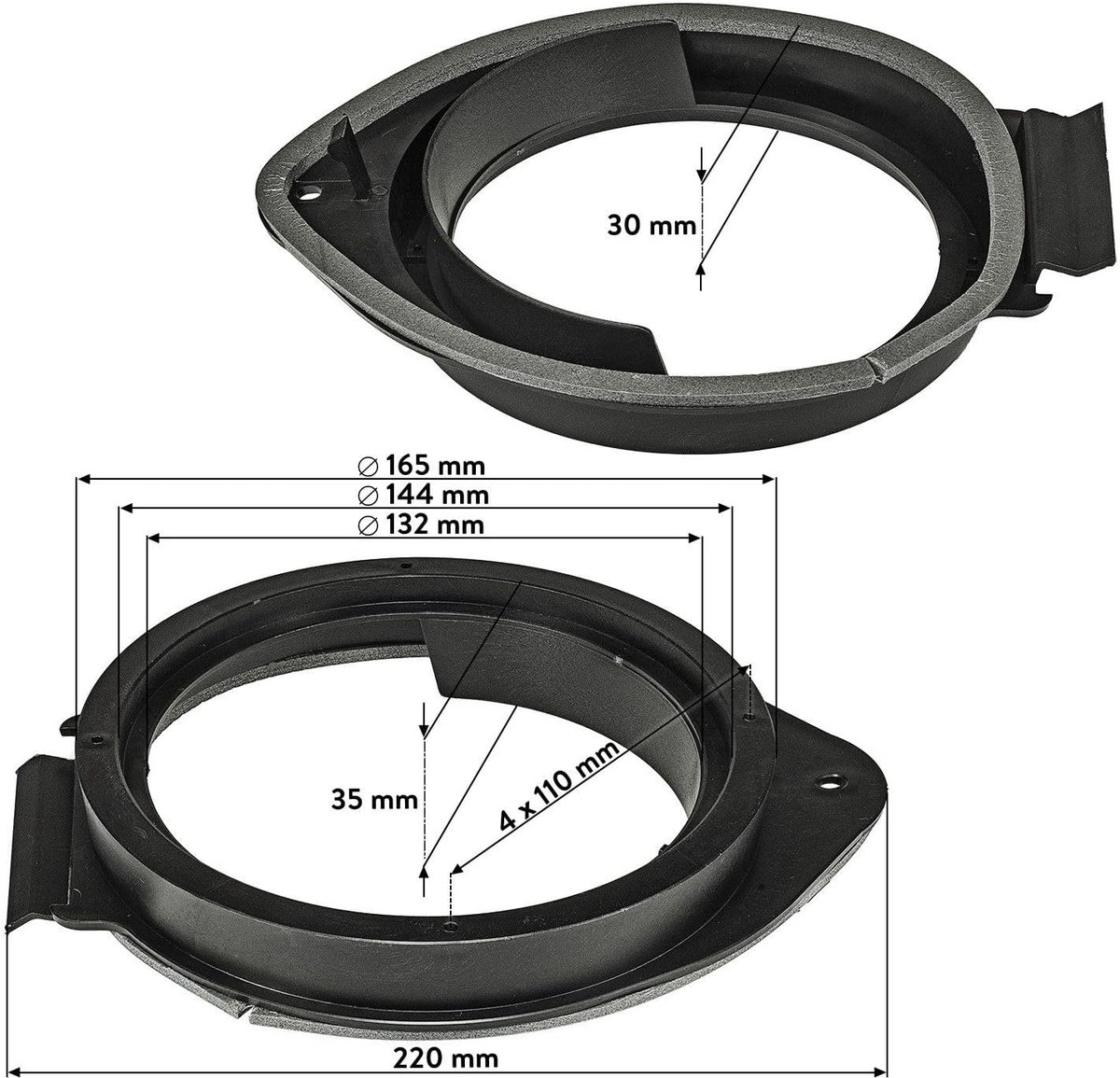 tomzz Audio 2806-003 Speaker Rings Adapter Brackets Compatible with Opel Astra Insignia 2009 Chevrolet Cruze Camaro - ShopVlot