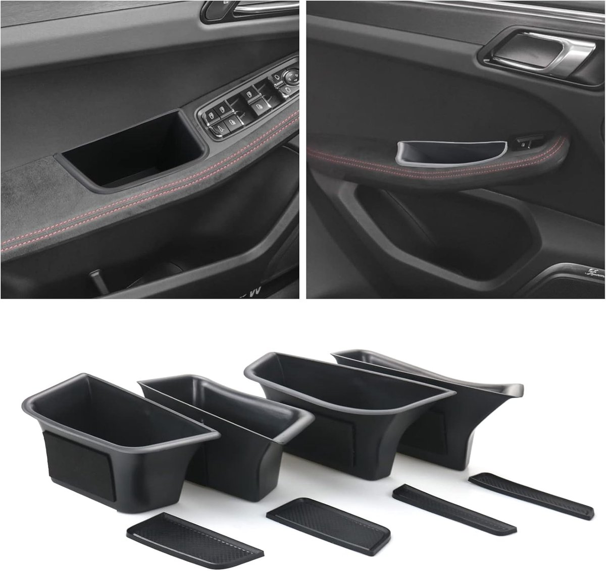 CDEFG Car Storage Box Compatible with Porsche Macan 2014-2022 Car Door Interior Frame Box Covers Storage Box Interior - ShopVlot