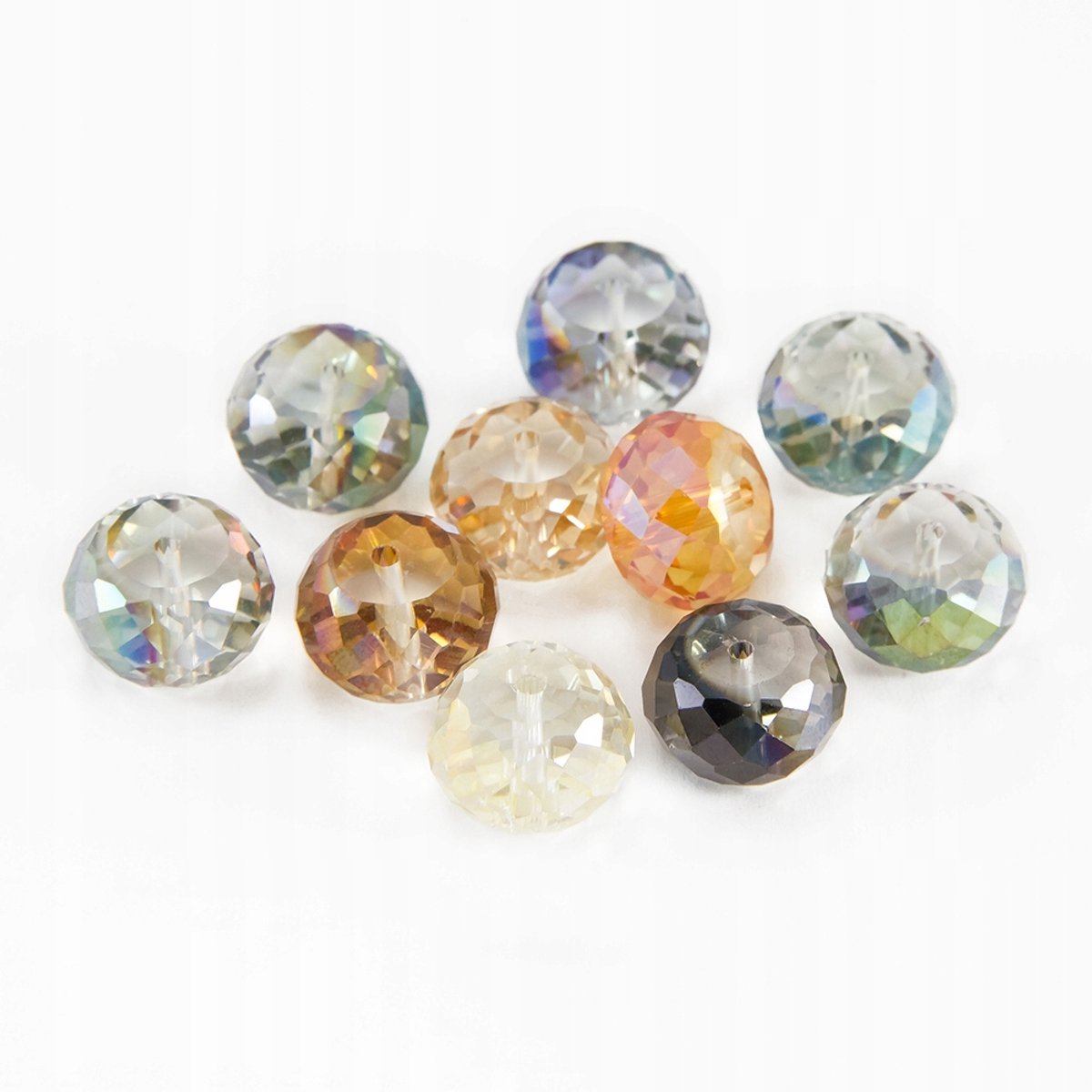 Merkloze Glazen Facet Kristallen Kralen, Rondelle, Mix, 16x10mm, 5 stuks