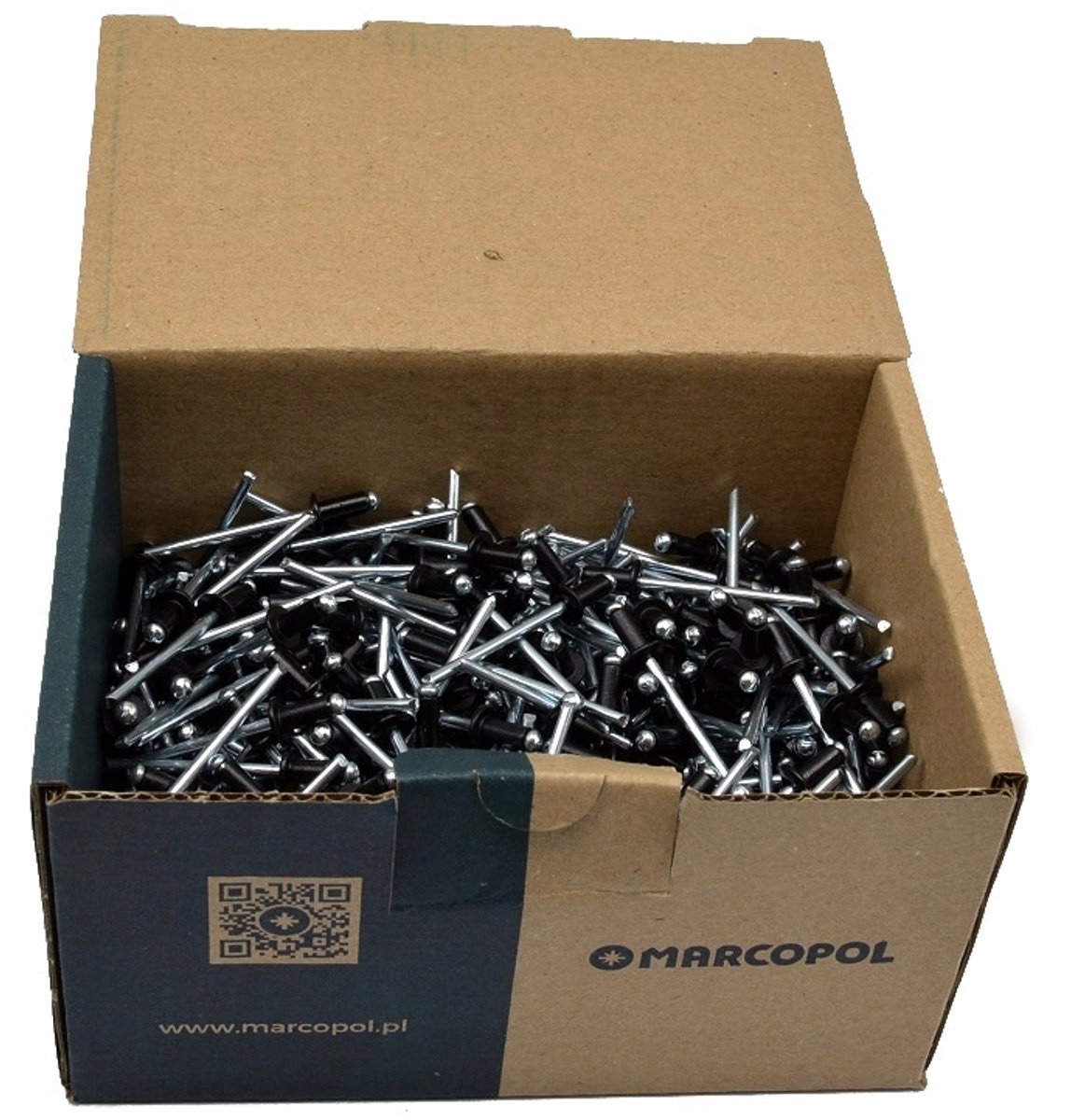 500x Popnagels 4x10mm Alu/Staal Plat RAL 9005 Diep Zwart