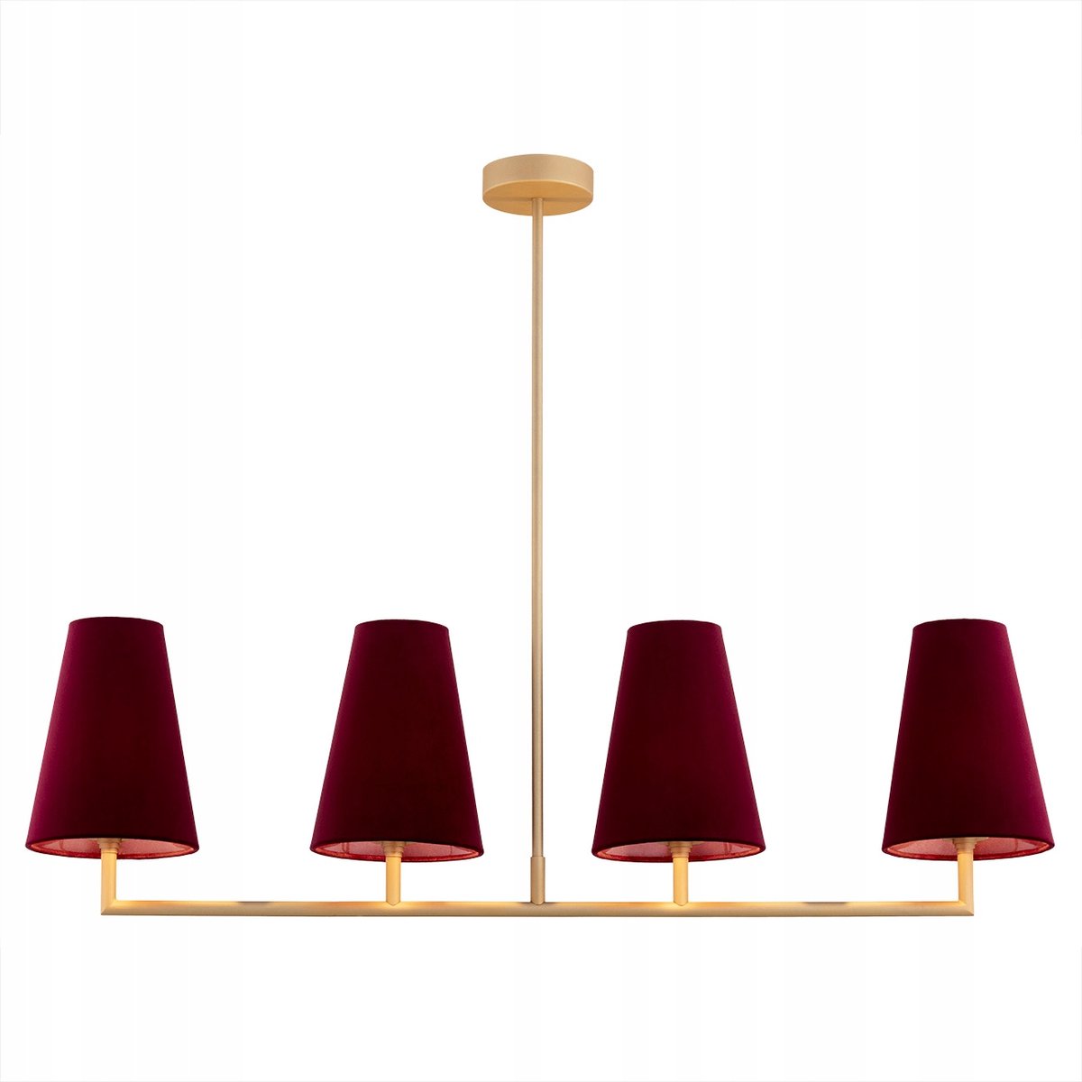 Merلوze Hanglamp 4 lichtpunten Bordo/Goud