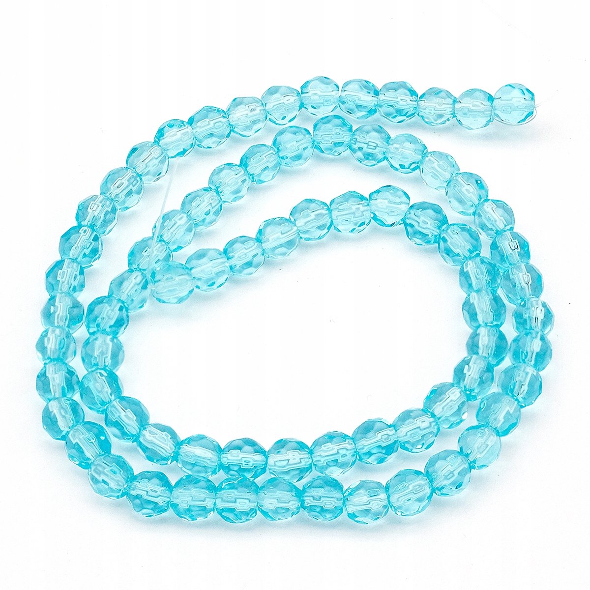 Glazen Facetparels Blauw 4mm - 75 stuks per strikt