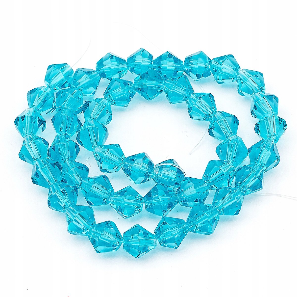 Merkloze Glazen Bicone Kralen, Helder Blauw 8mm, 42 stuks