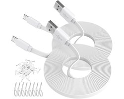 2pcs 20FT Flat Power Cable for WyzeCam, YI Camera NestCam Blink Wyze Cam OG Wyze Cam Pan Netvue Kasa Cam Cloud Camera - ShopVlot