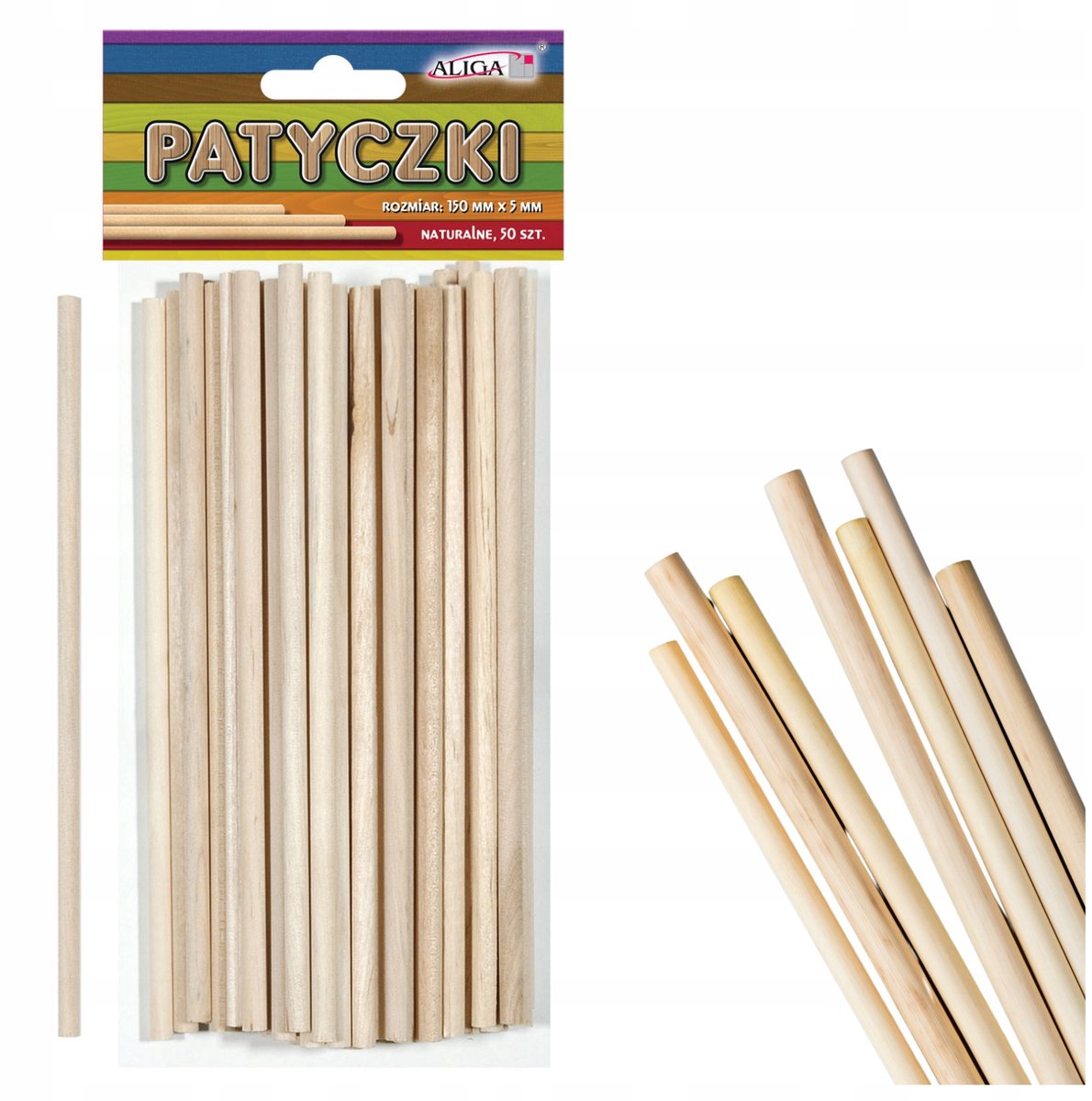 Merkloze Houten Stokjes Rond 50 Stuks - Knutselen & Scrapbooking