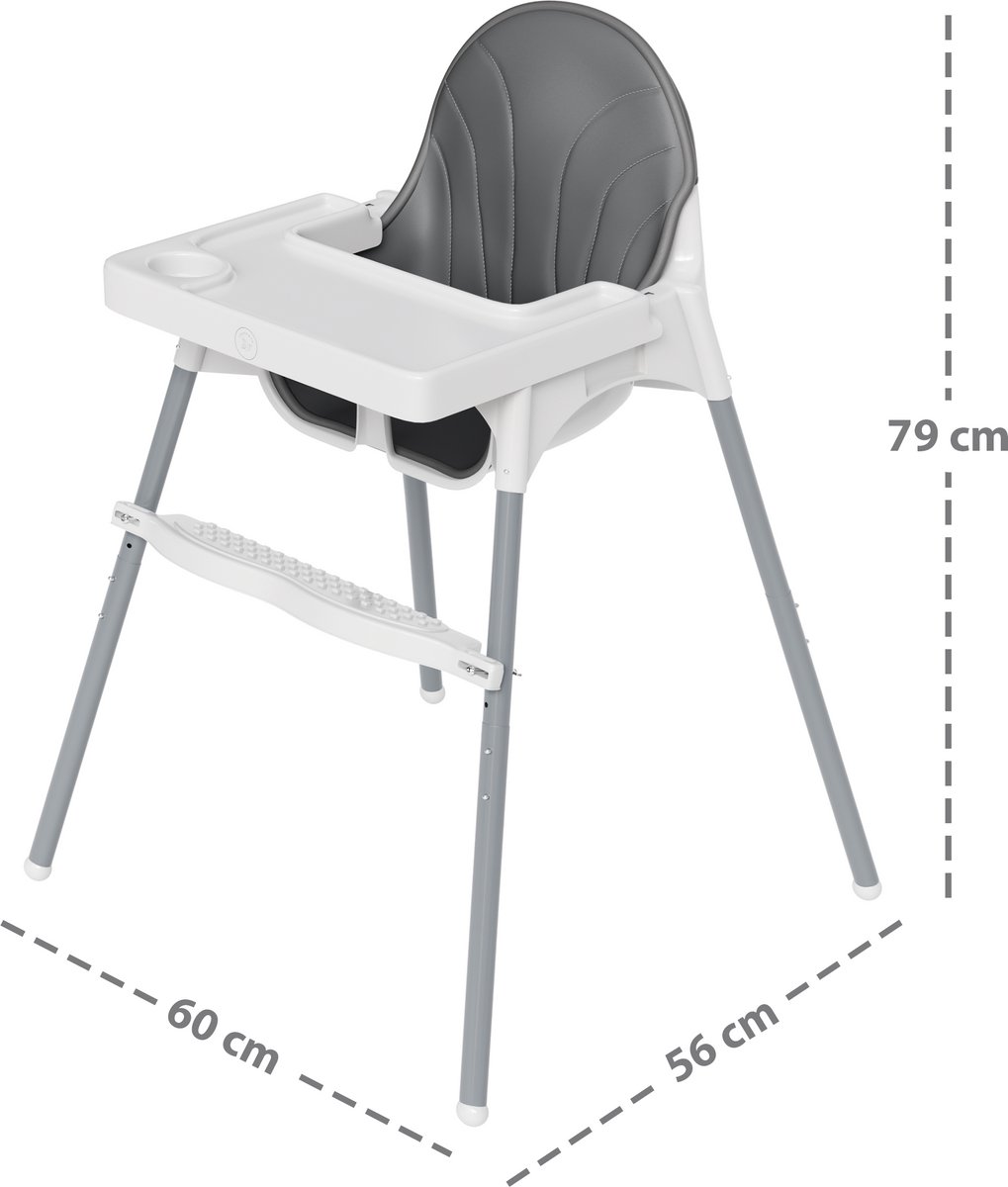 Liefjes & Co Kinderstoel - Eetstoel Baby – Inclusief Kussen – Verstelbare Baby Eetstoel – 2 in 1 & Peuterstoel – Wit – foto 4
